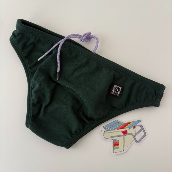 NEW Jolyn Andy Bikini Bottom Pine Dark Green Small Swim Athletic Surf Swimsuit - Picture 2 of 12